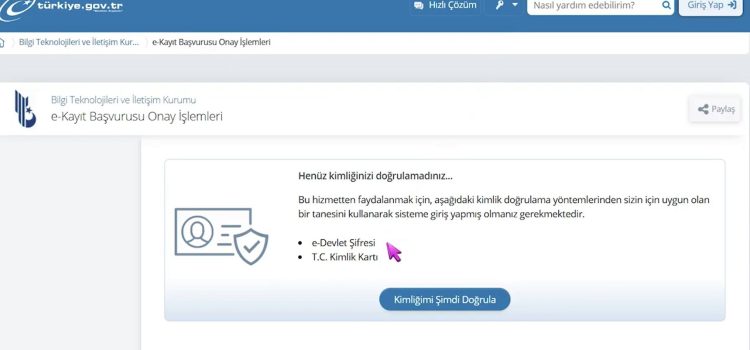 E-İMZA BAŞVURUSU E-DEVLET NFC KİMLİK DOĞRULAMA NASIL YAPILIR? edevlet_onay